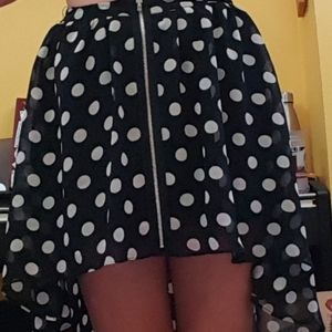 Black white poka dots skirt
